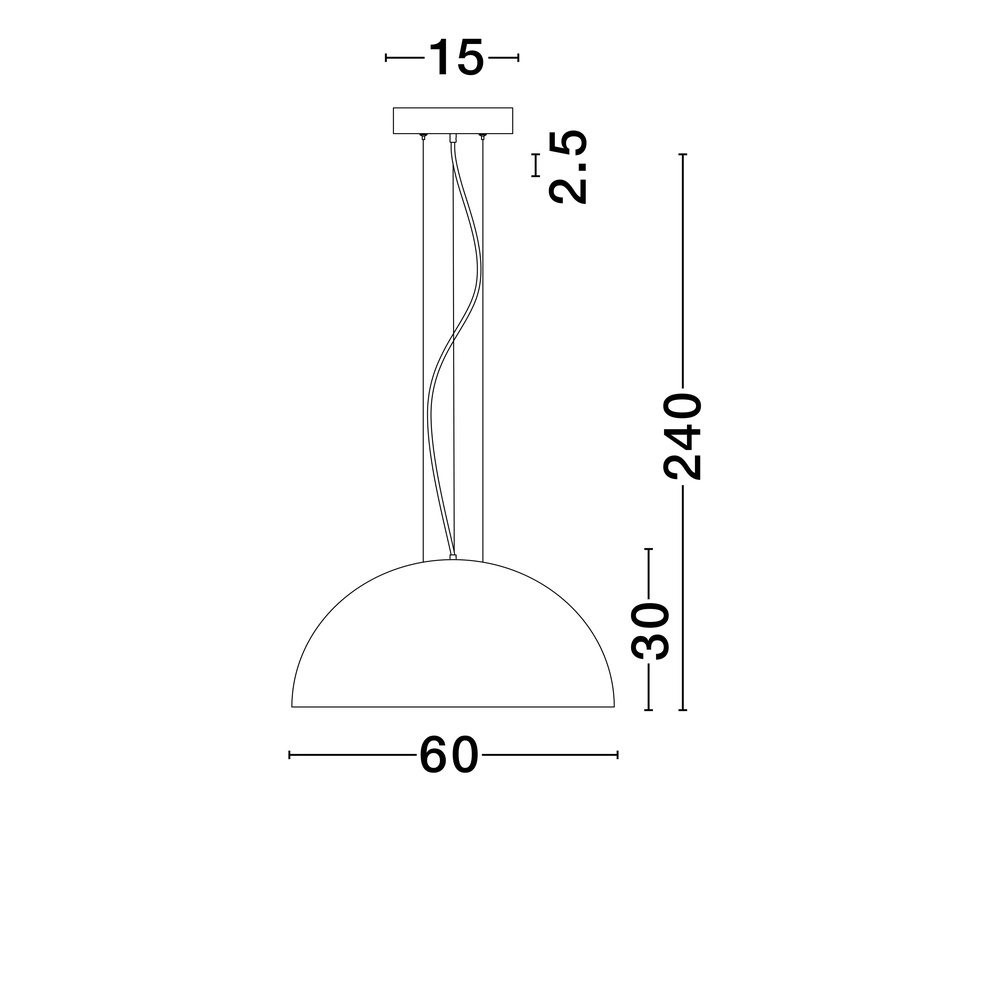 Suspension élégante Tholos noir Ø 60cm Lyora 5212017457899