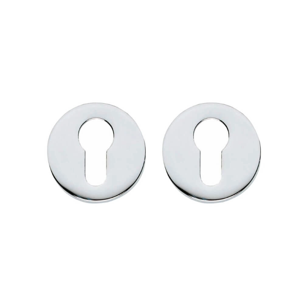 Lot de 2 rosaces cylindriques Tira rond chromé dissimulé Lot de 2 rosaces cylindriques Tira rond chromé dissimulé