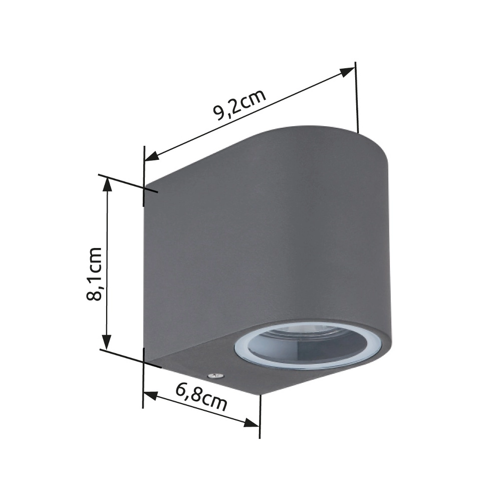 Spot lisse monté en surface Veronika Anthracite en bas Globo 9007371428052