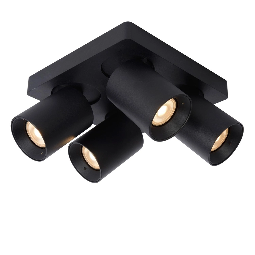 Projecteur de plafond Nigel Noir à 4 lumières Lucide 5411212092595