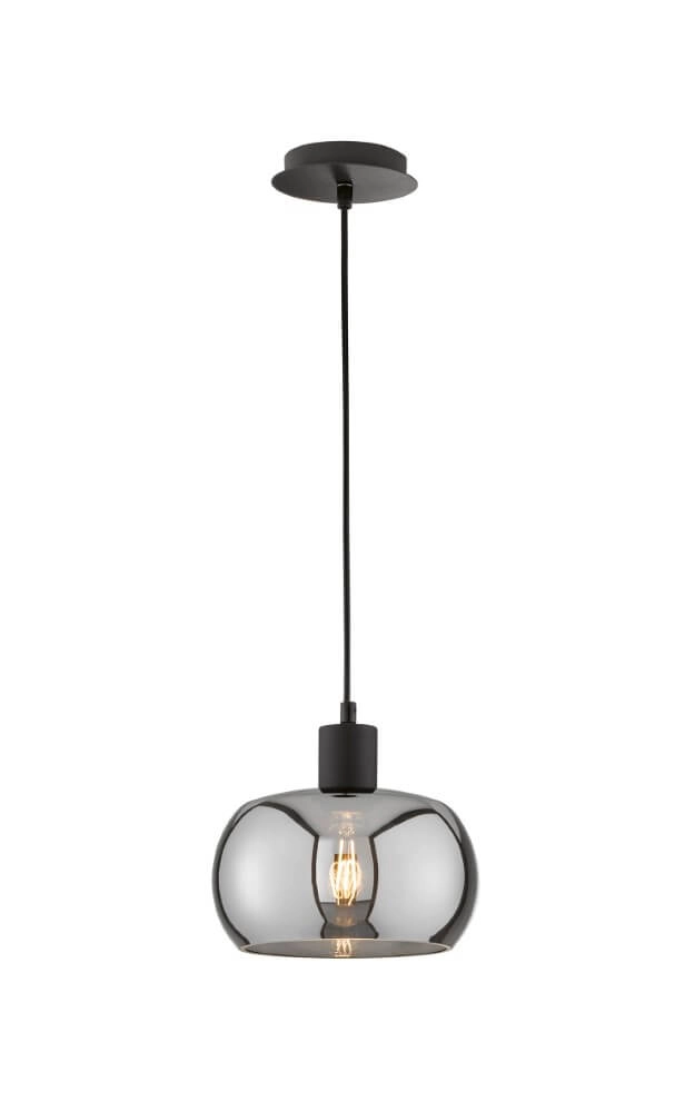 Lampe à suspension en verre fumé Dima Ø 22 cm