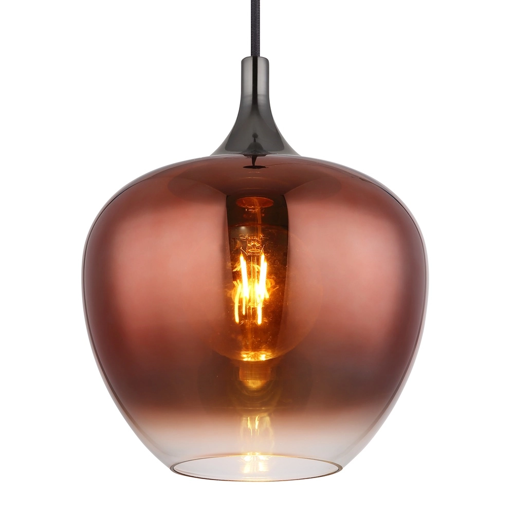 Lampe pendante de conception Maxy noir avec verre rouge Globo 9007371450978