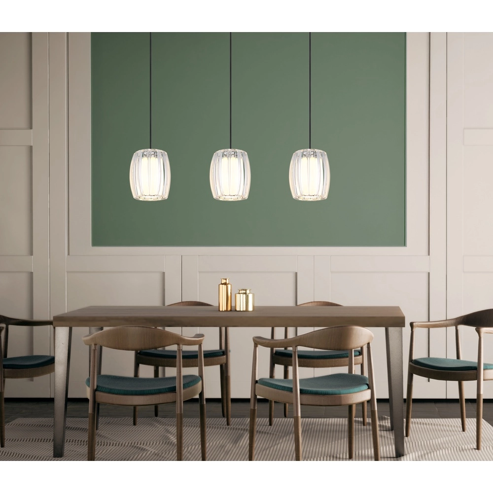 Lampe pendante à 3 lampes Maribel Droit chromé Globo 9007371592098