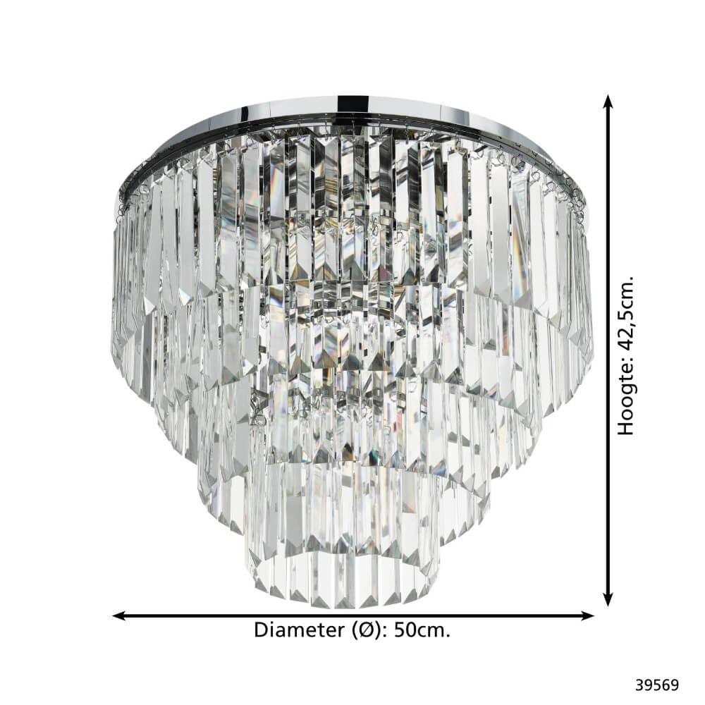 Plafonnier Basic avec cristal Agrigento Ø 50 cm Stars of Light 9002759395698