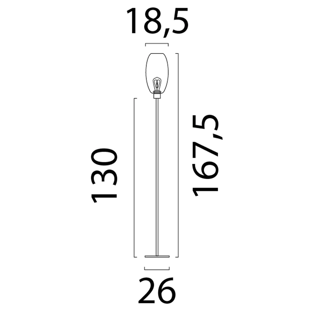 Lampe de pied en verre Olive 1x E27 - sable Masterlight 8718121393612