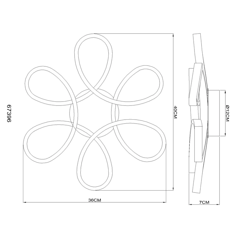 Lampe de plafond à design Orbita Noir Globo 9007371593309