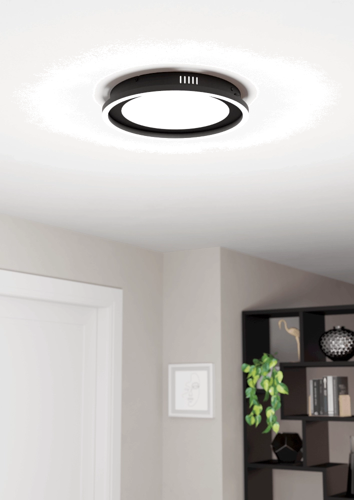 Plafonnier noir Calagrano Ø 38 cm Eglo 9008606244997