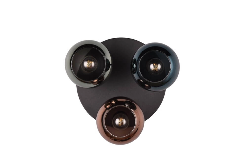 Plafonnier design Sheldon noir avec verre fumé Trio 4017807585247
