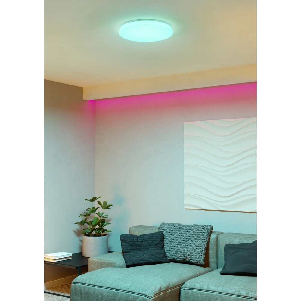 Plafonnier Frania-Z smart white Ø 43cm effet cristal Eglo 9008606359530