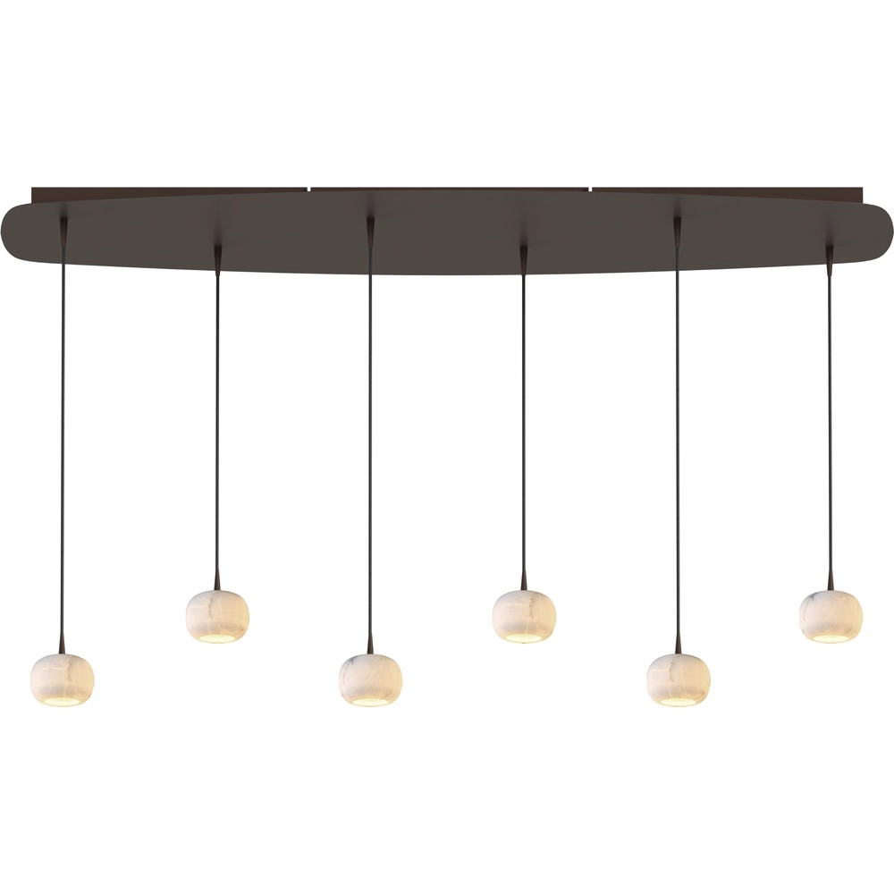 Lampe suspendue ovale Alta Cacao à 6 lumières