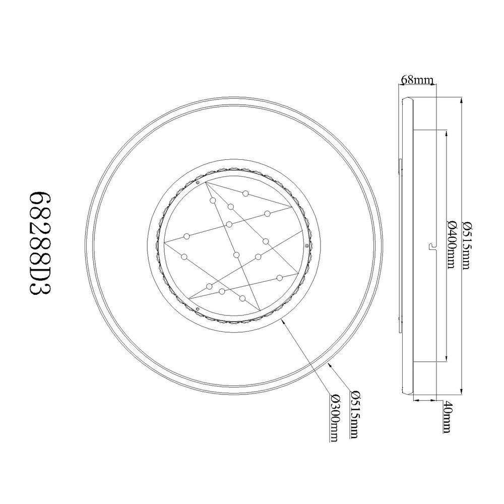 Lampe de plafond Mirrora noir Ø 51,5cm Globo 9007371569854