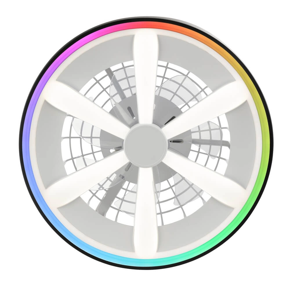 Ventilateur de plafond noir Gaiano avec lampe RGB Brilliant 4004353455711