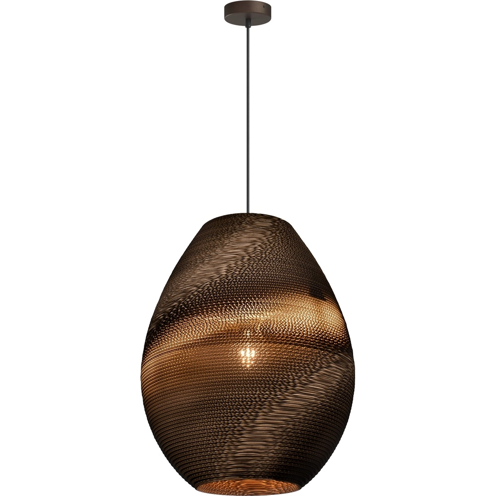Lampe suspendue à une seule lumière Carta Pineapple Cacao en papier Ø 49cm