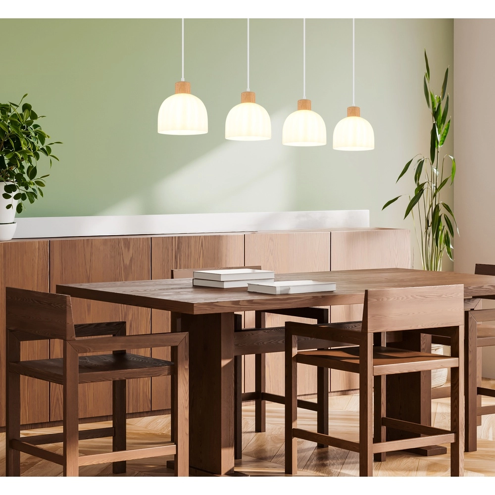 Lampe suspendue à 4 lumières Swanson Blanc Globo 9007371581009