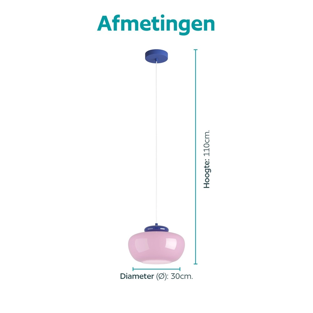 Lampe pendante de conception Berardelli rose avec bleu Ø 30cm Eglo 9008606404971