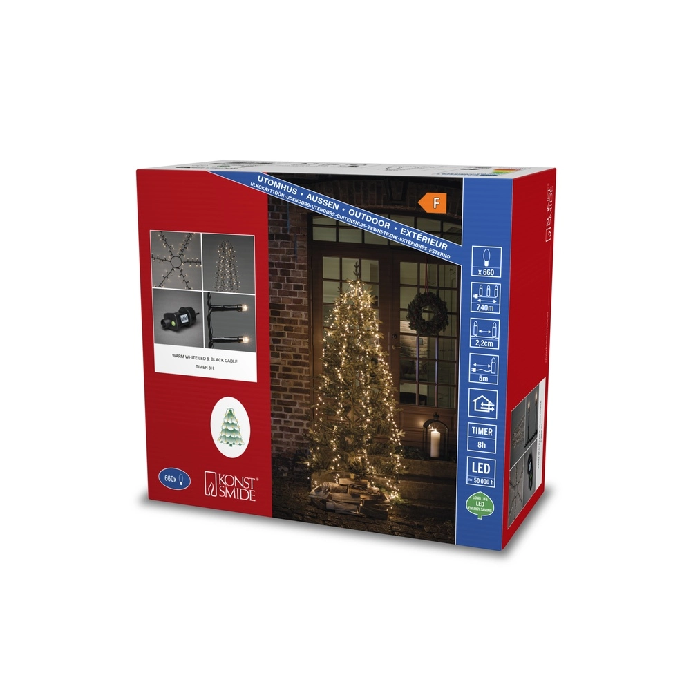 Kit d’éclairage 240cm - 6x 110 led - 2700K pour sapin de Noël KonstSmide 7318306650106