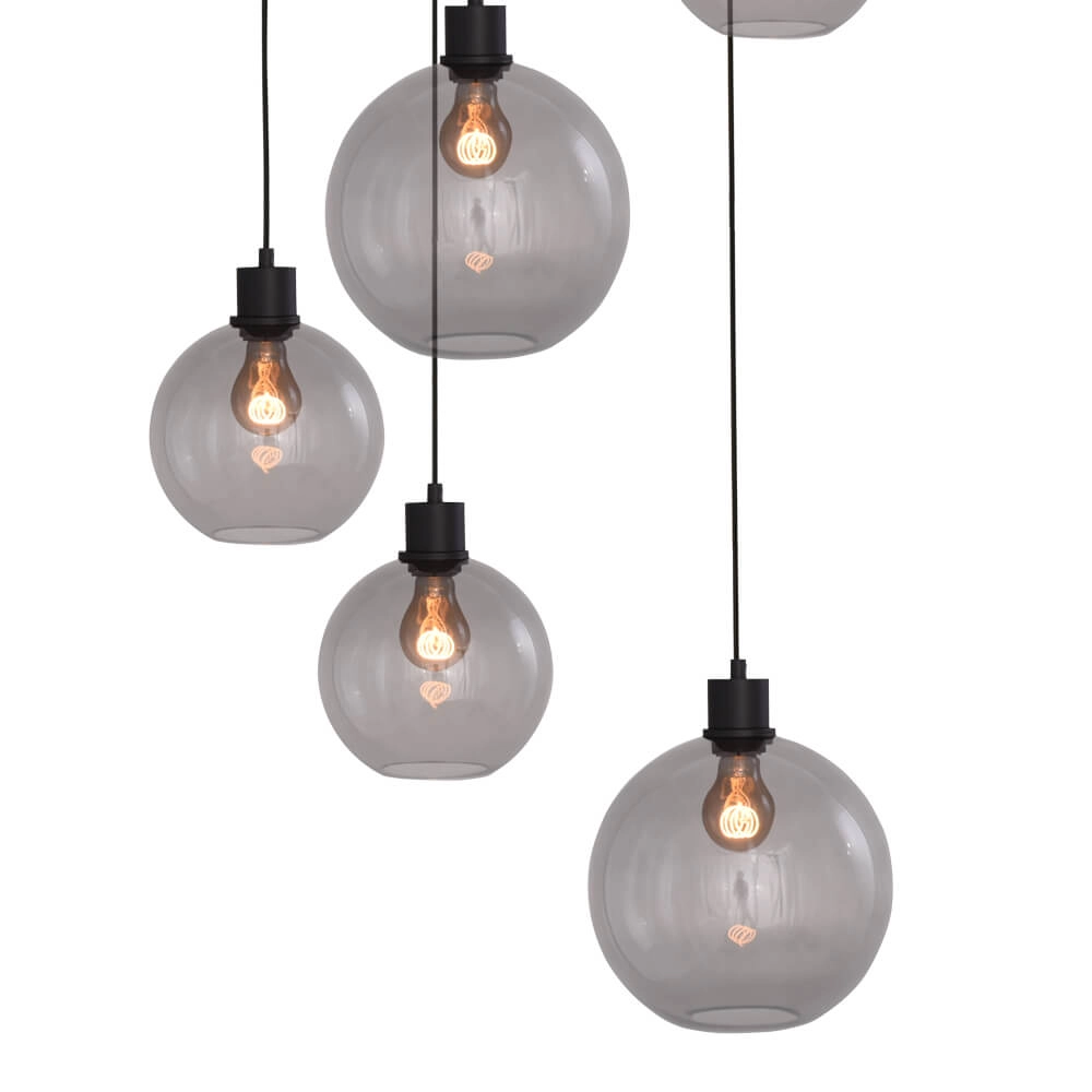 Lampe suspendue Vide Lazise 5 lumières noir Masterlight 8718121303567