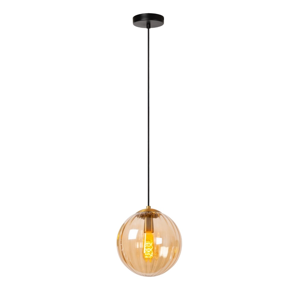 Lampe suspendue Monsaraz Ø verre ambré de 25 cm