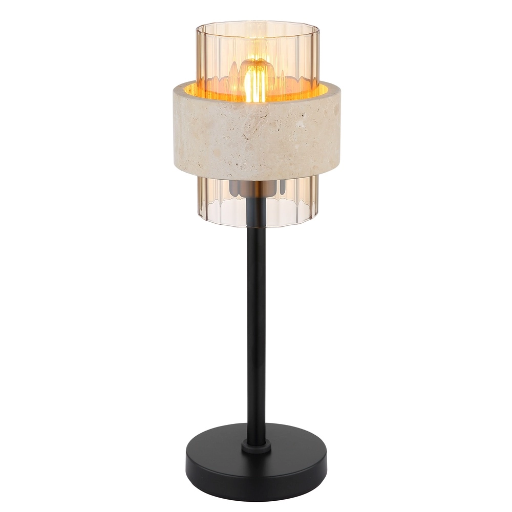 Lampe de table Daren noir avec marbre