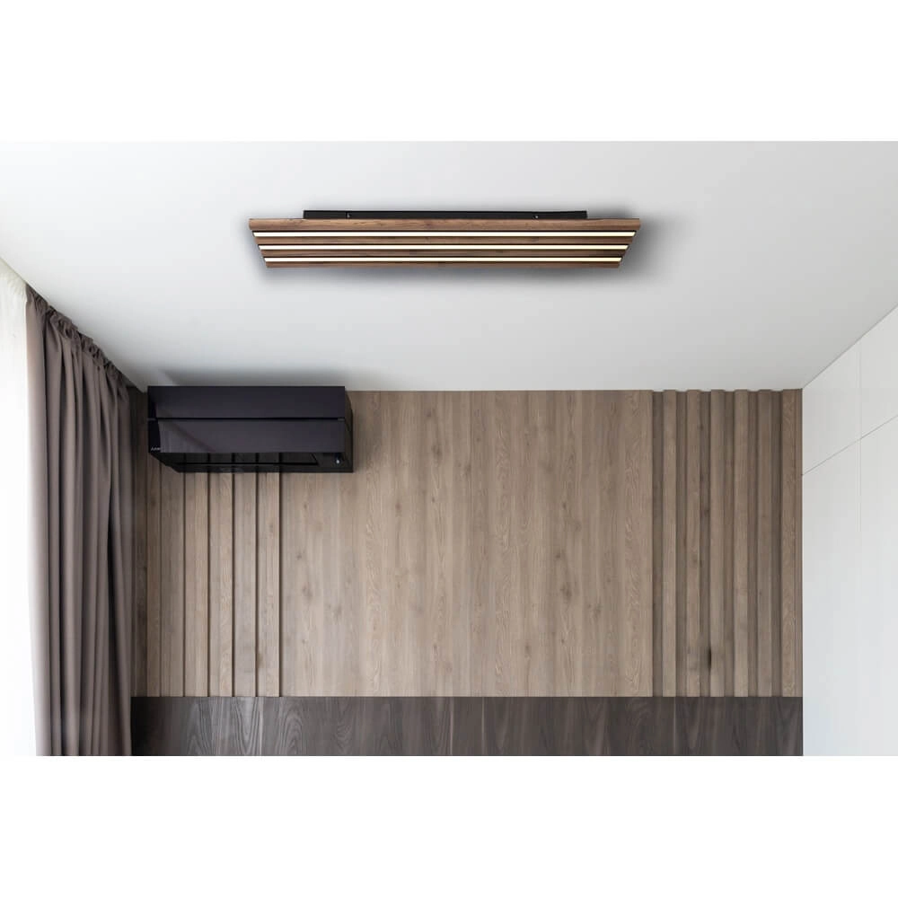 Plafonnier Hayden noir avec bois 80cm Globo 9007371519644
