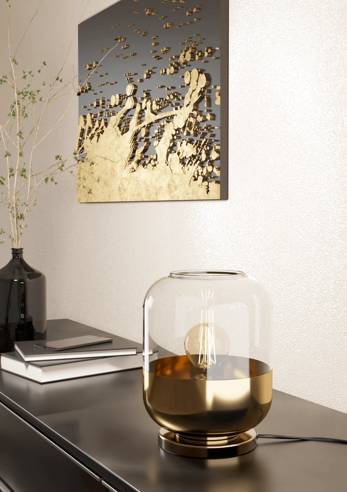 Lampe de table dorée Maryvilla avec du verre Eglo 9008606244577