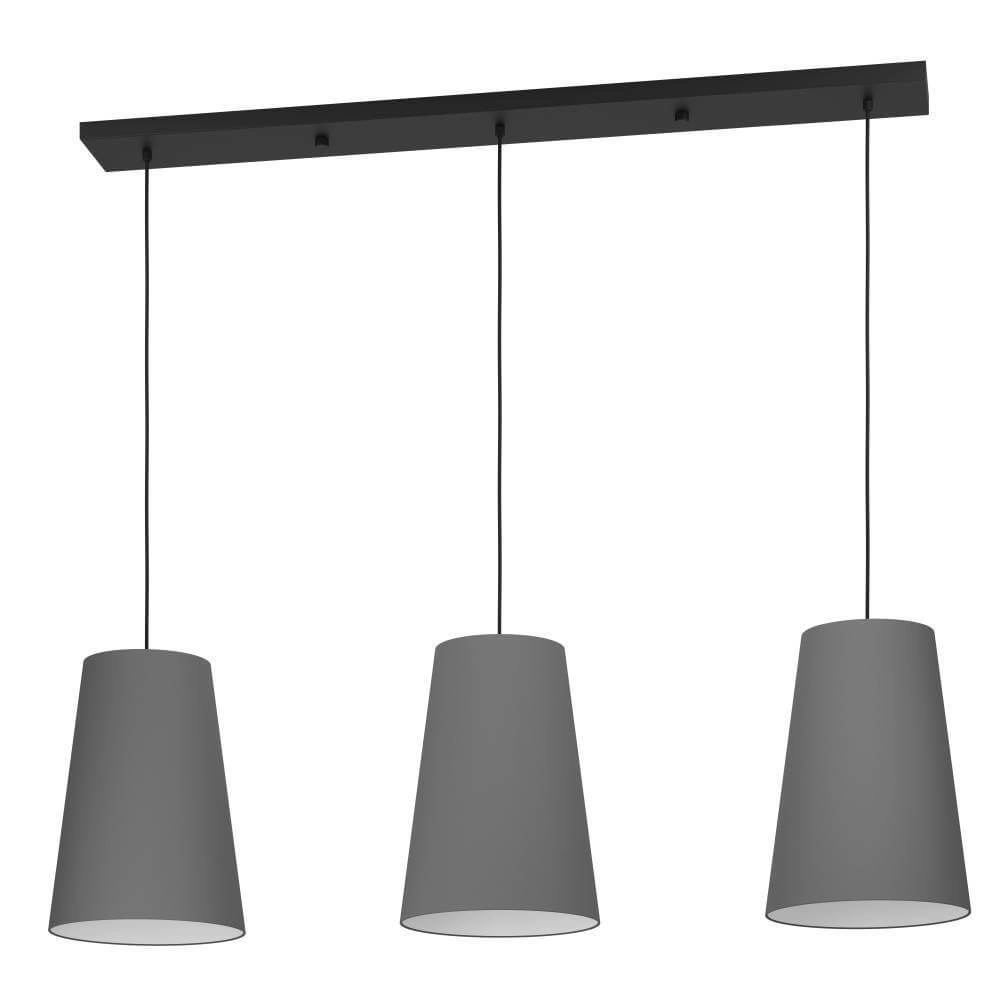 Lampe suspendue pour salle à manger Petrosa avec capuche grise