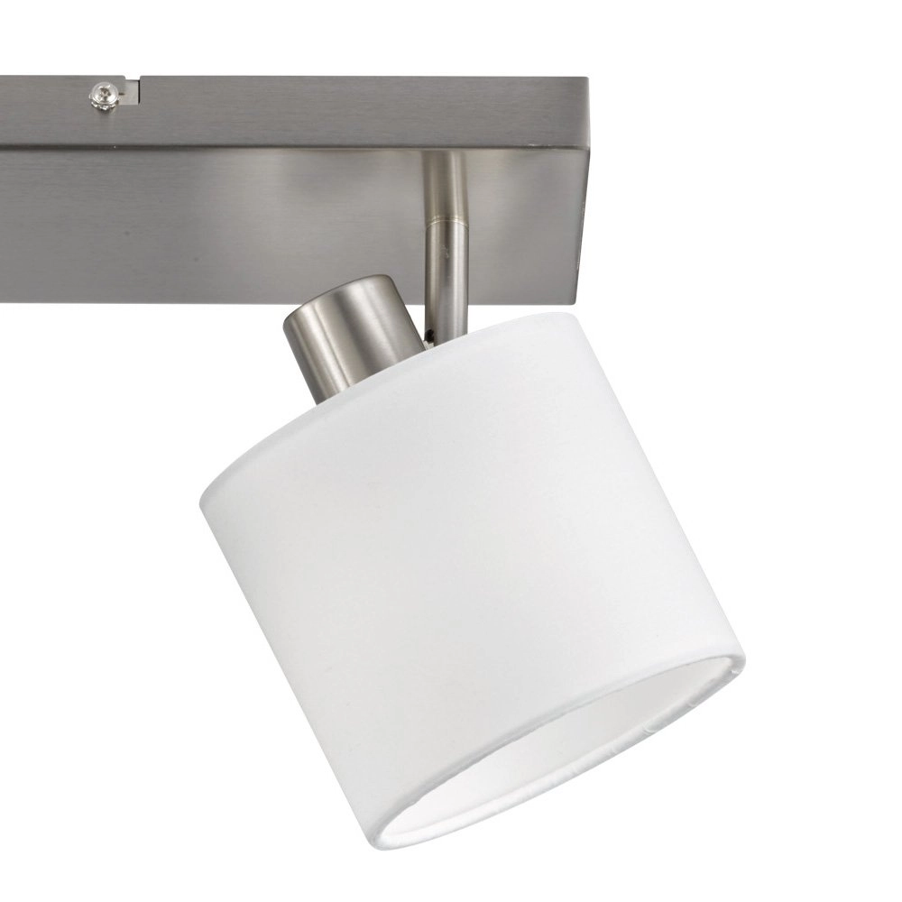 Spot de plafond Tommy 2 lumières en acier inoxydable avec blanc Trio 4017807388930