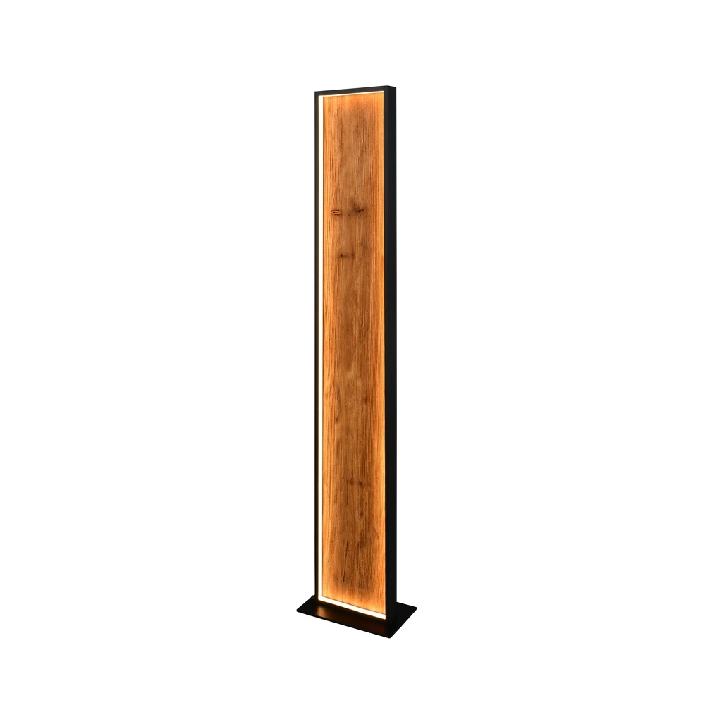 Lampadaire design Kalea noir avec bois Trio 4017807661446