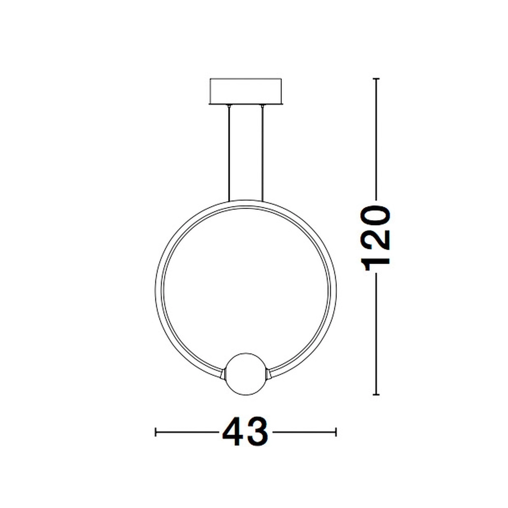 Suspension Celia noir avec rond blanc Lyora 5212017429377