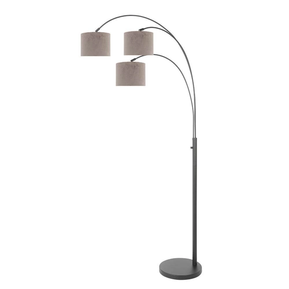 Lampadaire Sparkled Light Noir avec capuchons taupe Steinhauer 8712746173574