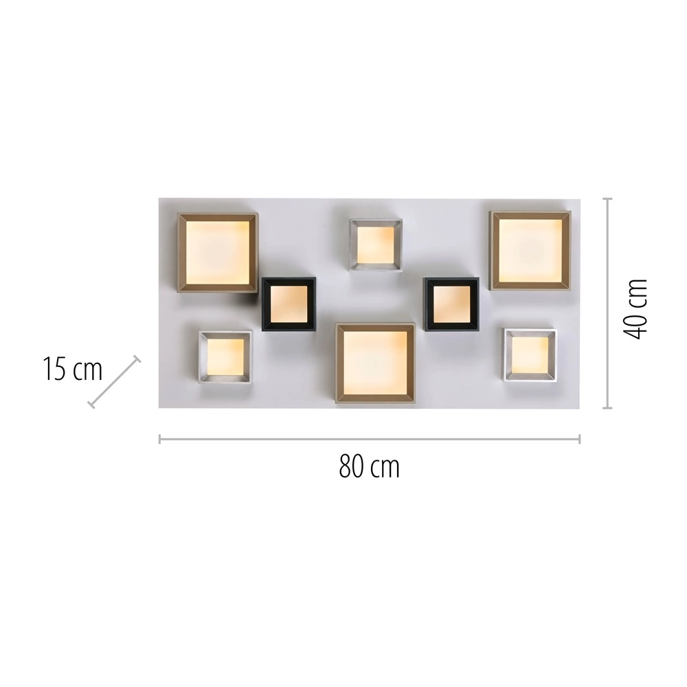 Lumière LED de plafond Pure Manhattan 8 lumières Paul Neuhaus 4012248396896
