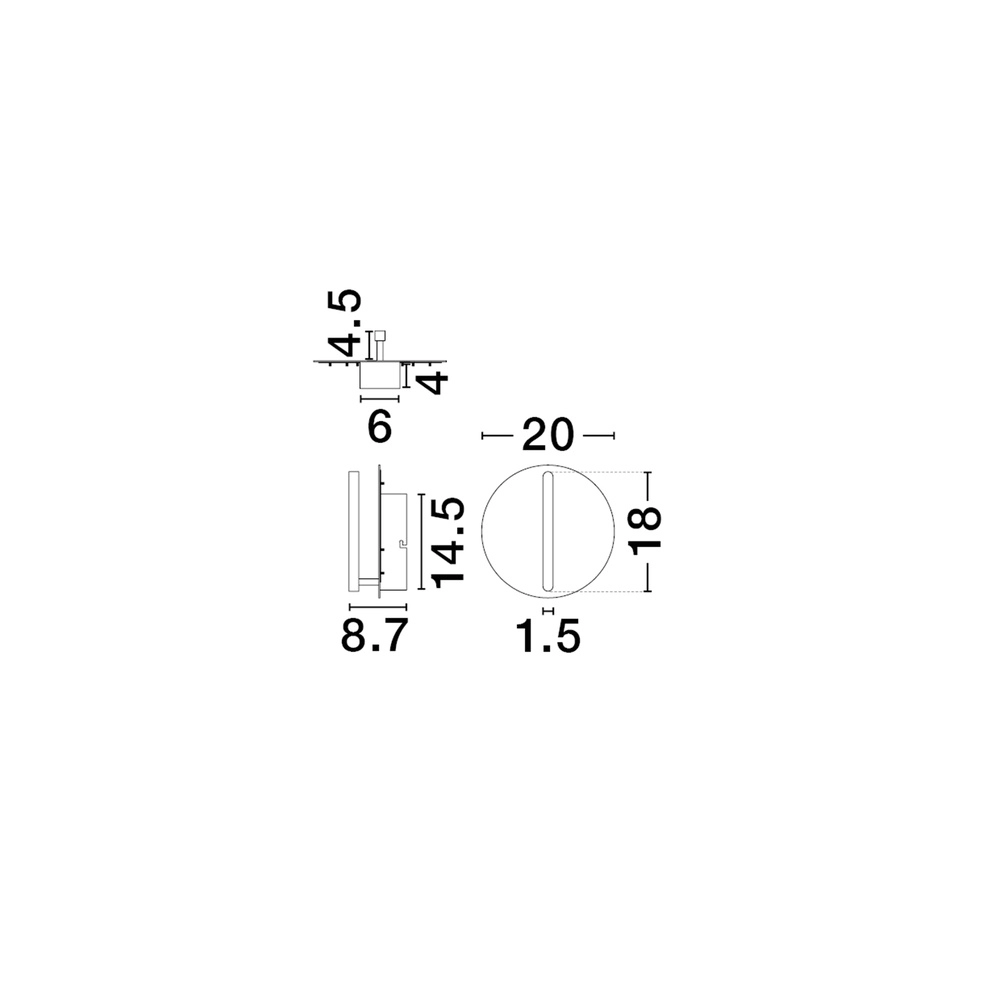 Applique murale ronde Nalu Ø 20cm Lyora 5212017470898