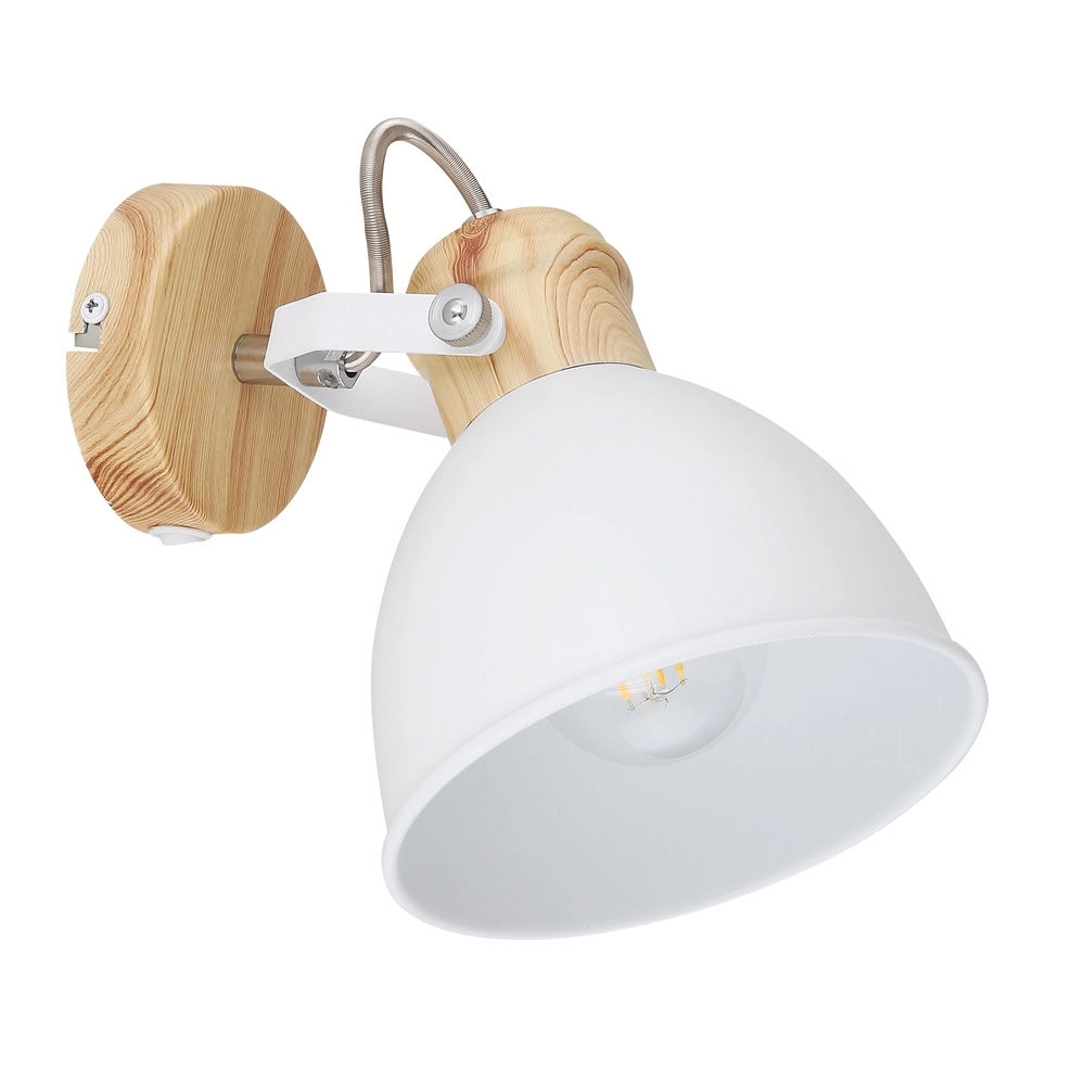 Lampe murale scandinave Wiho Blanc avec du bois Globo 9007371409174