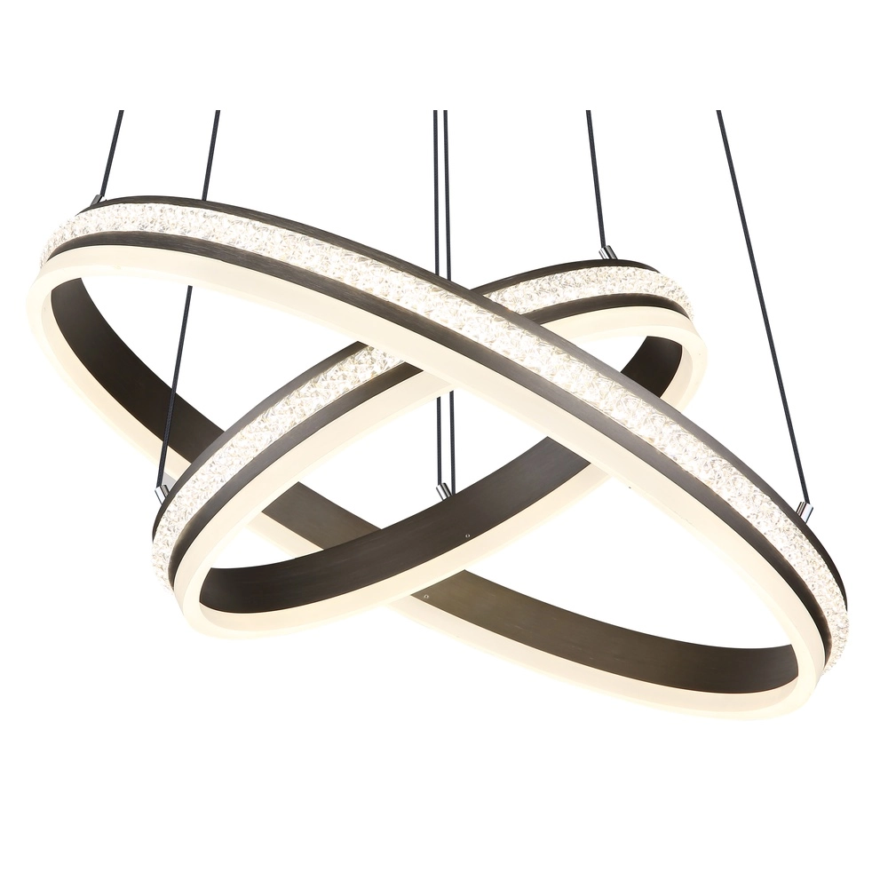 Lampe pendante de conception Grouni 2 anneaux en titane brossés Globo 9007371454990