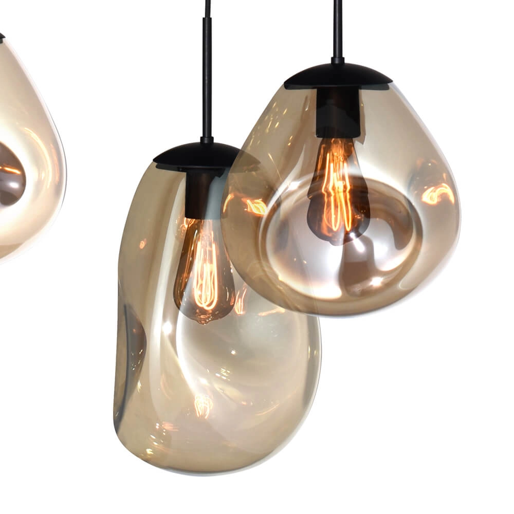 Lampe suspendue Lava 6x verre doré Masterlight 8718121286198