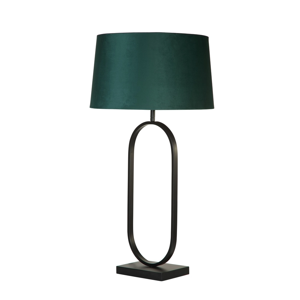 Lampe de table Modish Noir avec capuche émeraude
