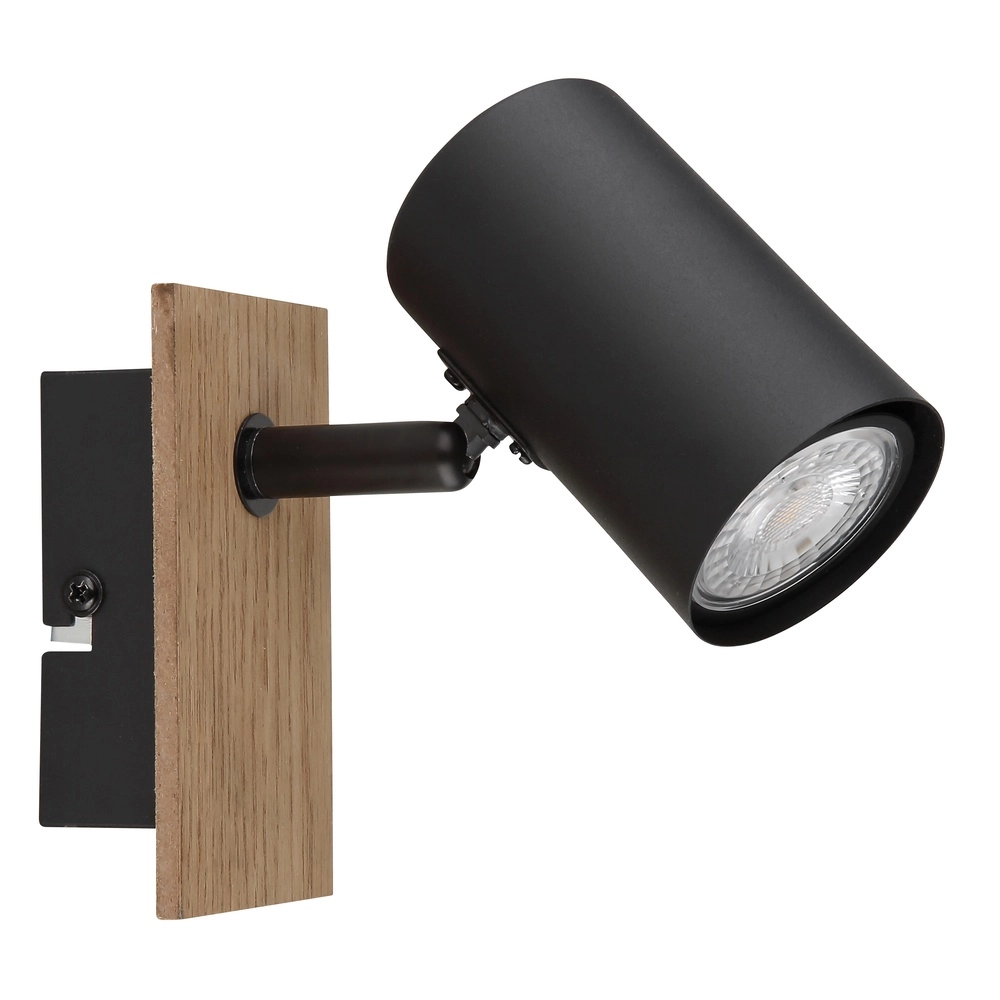 Lampe murale Linca noir avec bois Globo 9007371449941