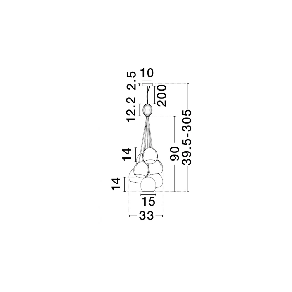 Suspension colorée Meline 7 lumières Lyora 5212017474001