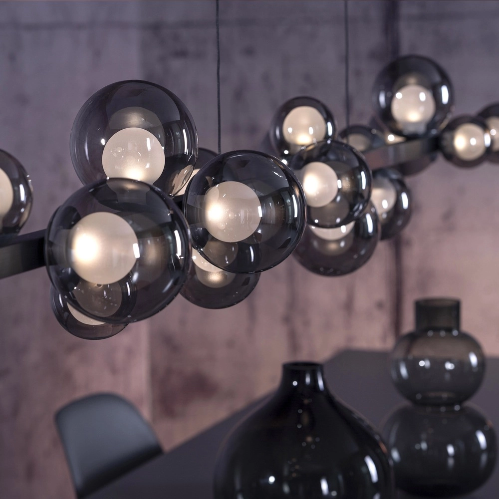 Lampe pendante de table à manger Pure E-Popup 18L - avec verre fumé Paul Neuhaus 4012248396452