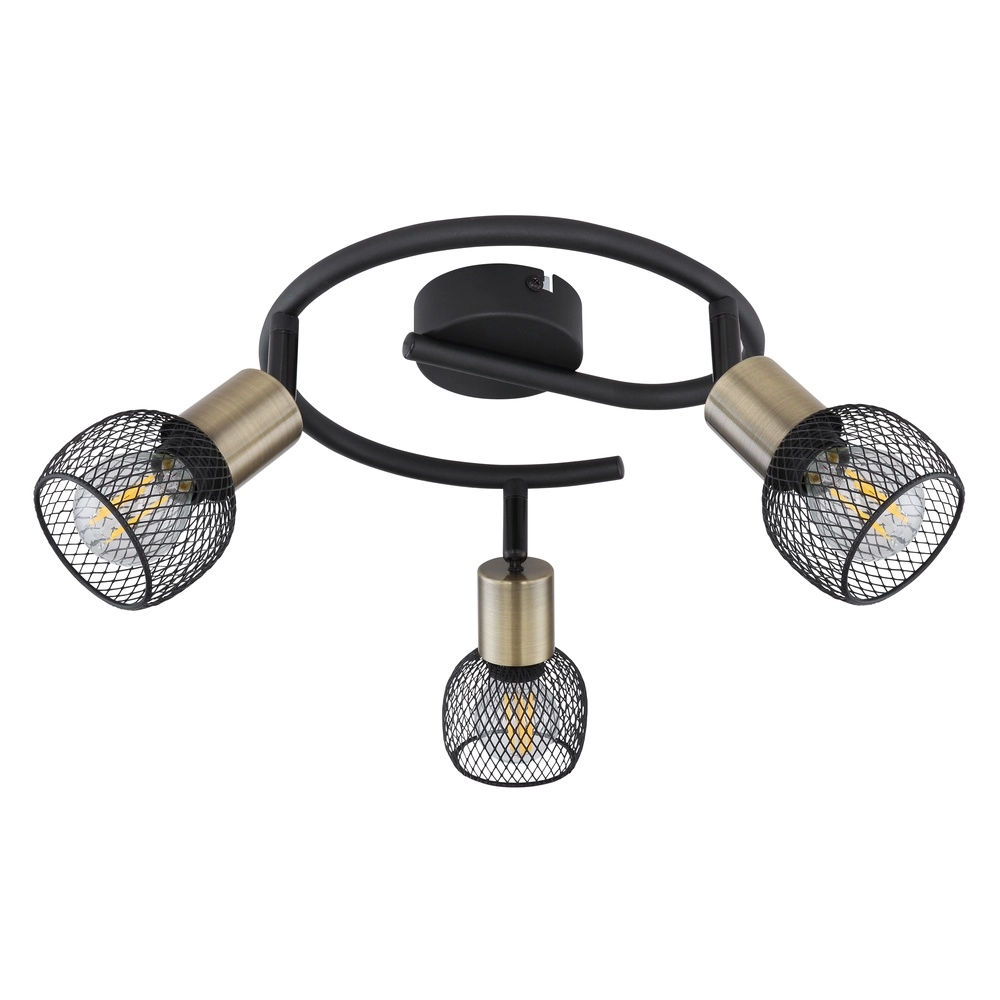 Lampe de plafond Fiastra 3-noir clair avec maille Globo 9007371427116