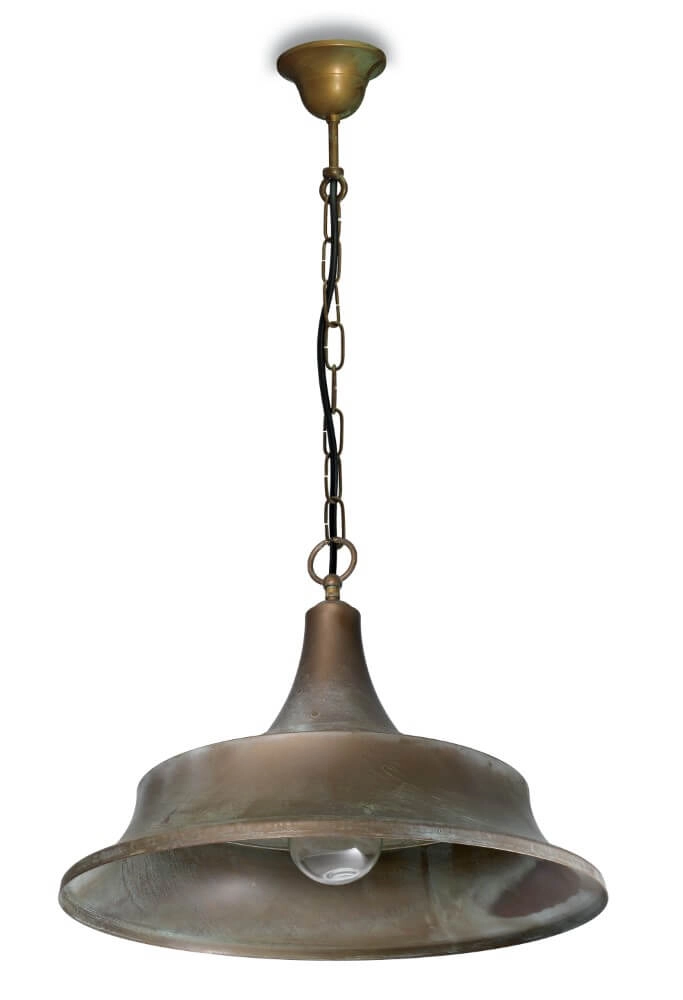 Lampe suspendue rurale Atelier L - laiton vieilli
