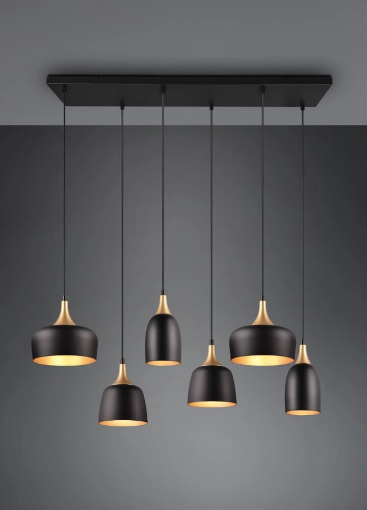Lampe suspendue design Chiraz noir 6 lumières Trio 4017807566864