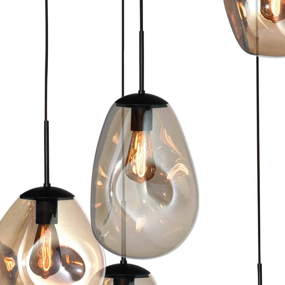 Lampe suspendue Vide Lava 5x verre doré Masterlight 8718121286532
