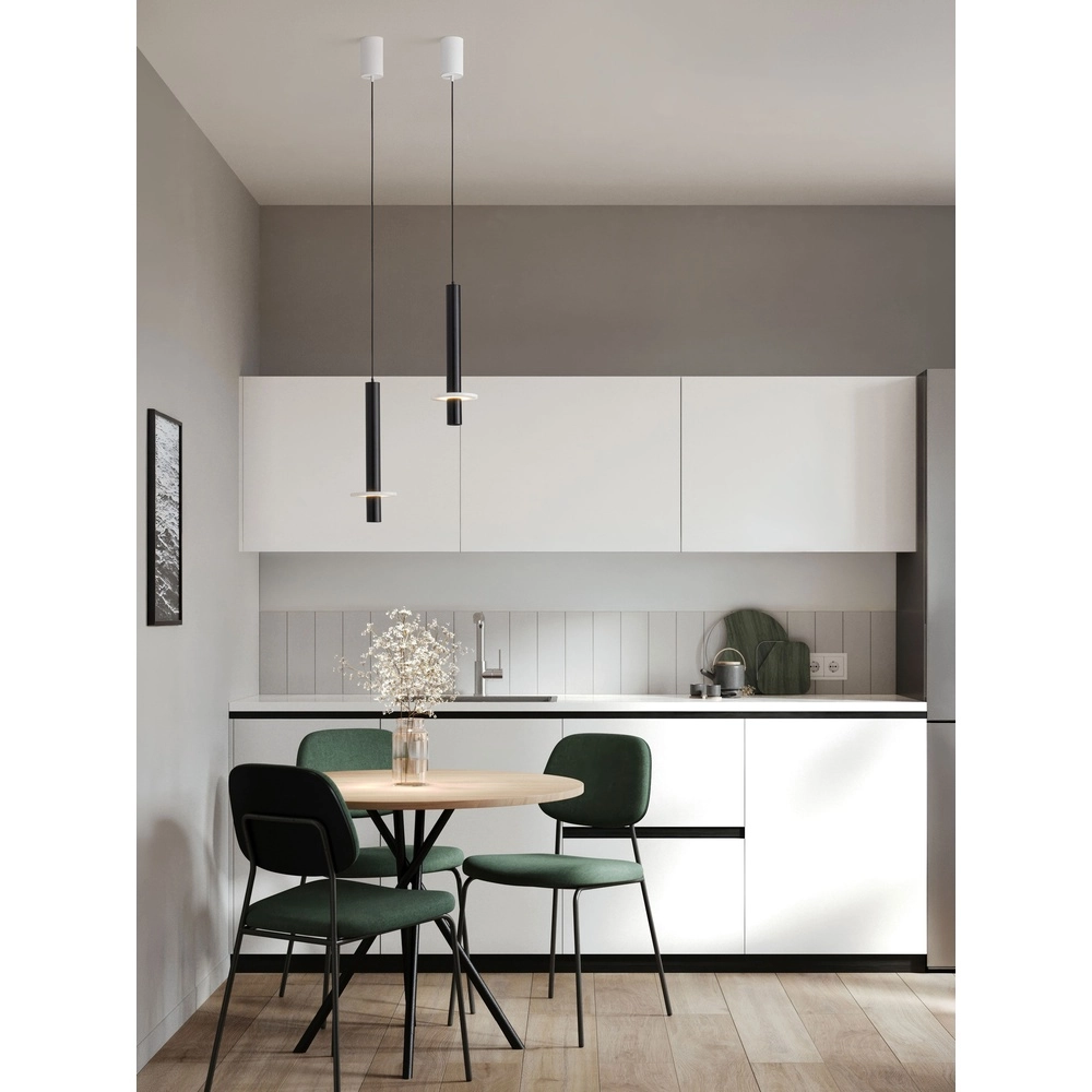 Lampe pendante de conception Noemi noir avec blanc Ø 11cm