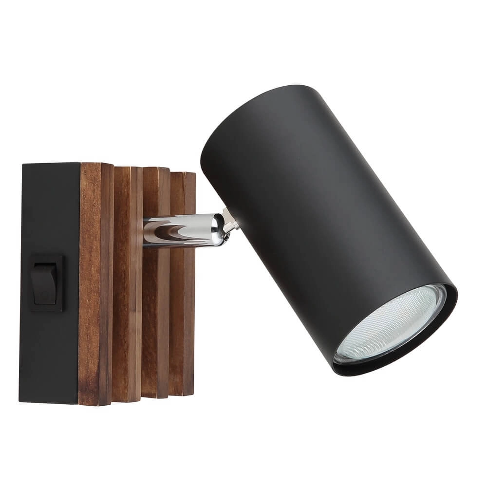 Plafonnier Kayden Single noir avec bois Globo 9007371525447