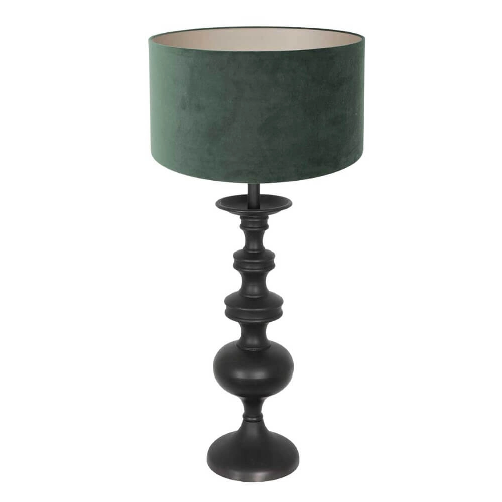Lampe de table classique Lyons C avec capuche en velours vert