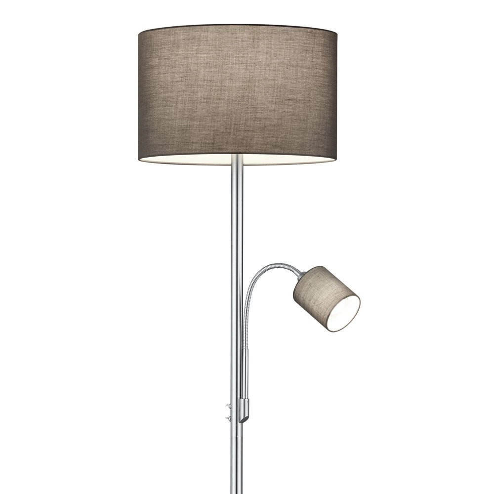 Lampe de lecture Hotel Nickel à 2 ampoules avec abat-jour gris Trio 4017807433661