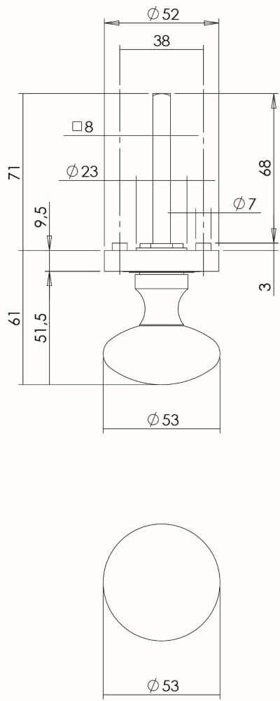 Poignée de porte de campagne Tondo vieux gris Ø 5.5cm Intersteel 8714186368893