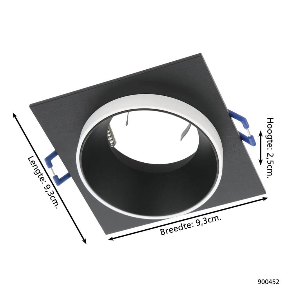 Spot encastrable noir Carosso avec anneau blanc Eglo 9008606238774