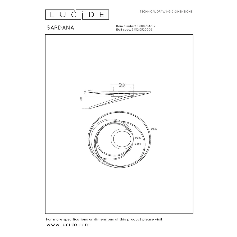 Lampe de plafond à design Sardana Curl Gold Premium by Lucide 5411212520906